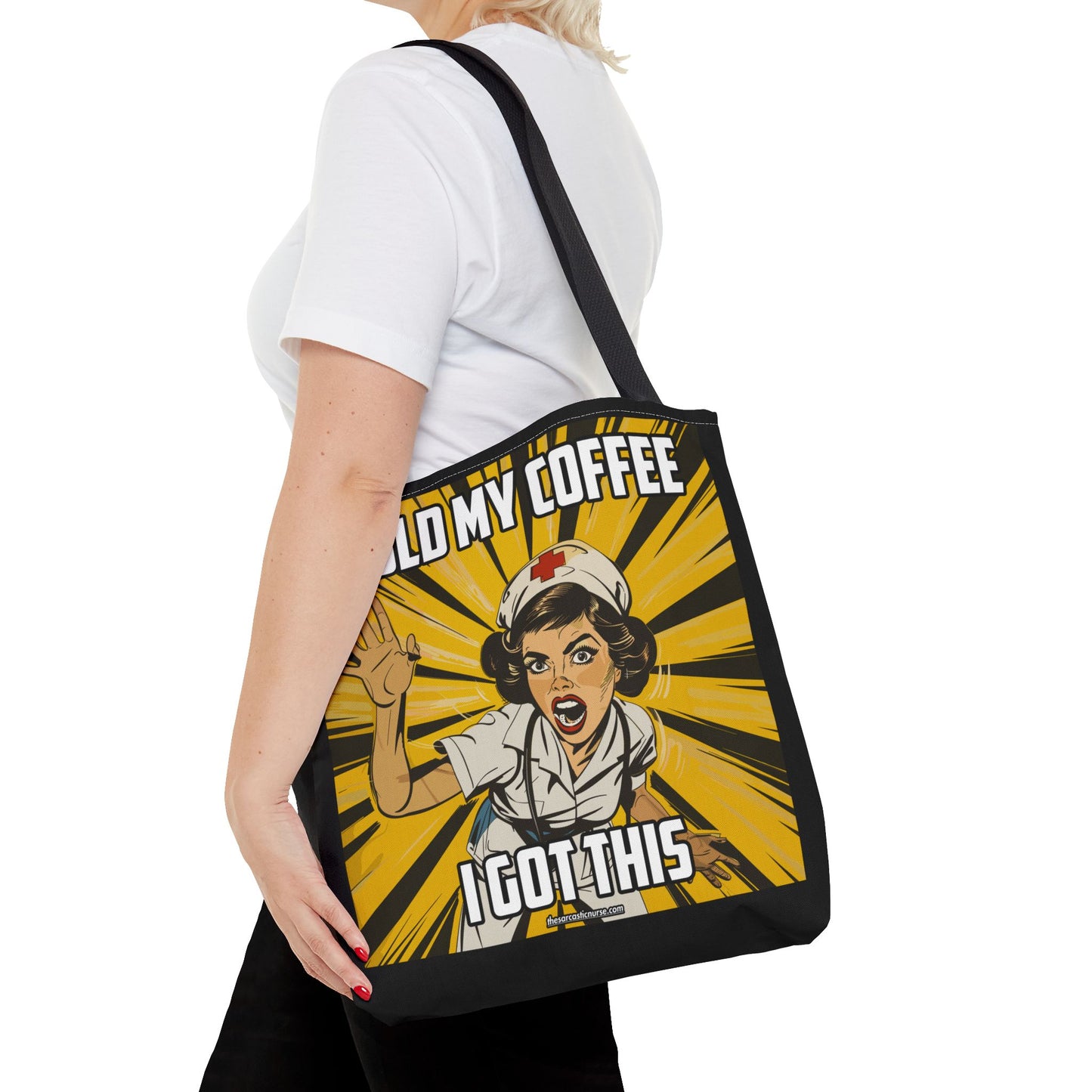 Tired Nurse’s Survival Tote: Laptop, Coffee Optional. Sass Included