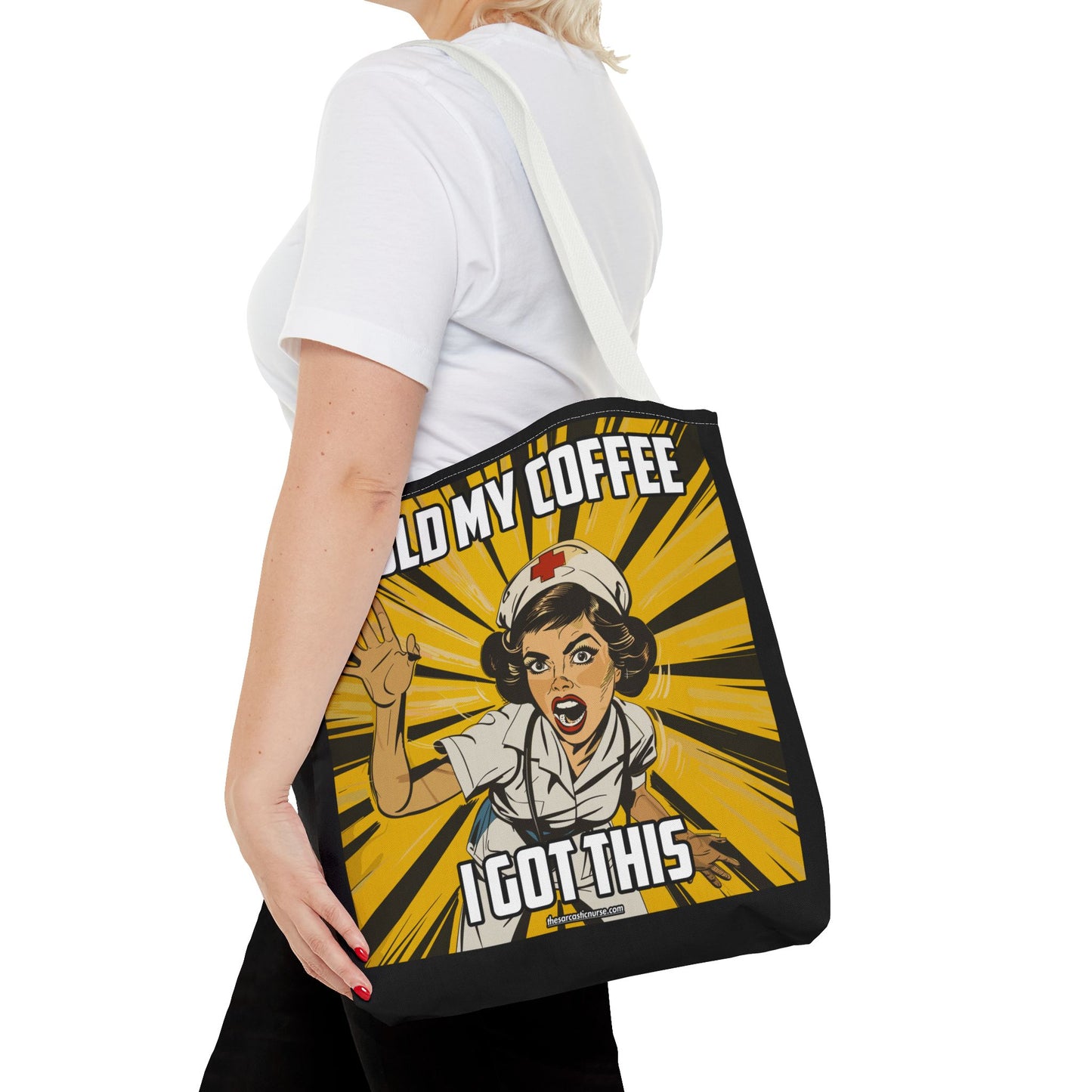 Tired Nurse’s Survival Tote: Laptop, Coffee Optional. Sass Included