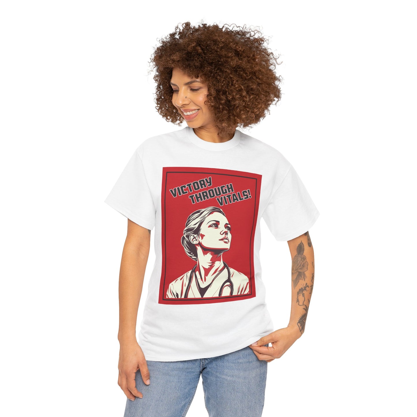 Victory Through Vitals: The Revolutionary Nurse T-Shirt